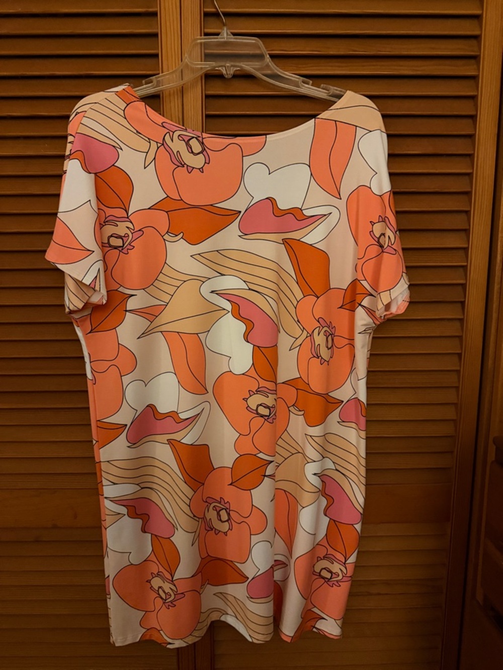 Fighting Eel Floral Mini Dress in Peach, Coral & White